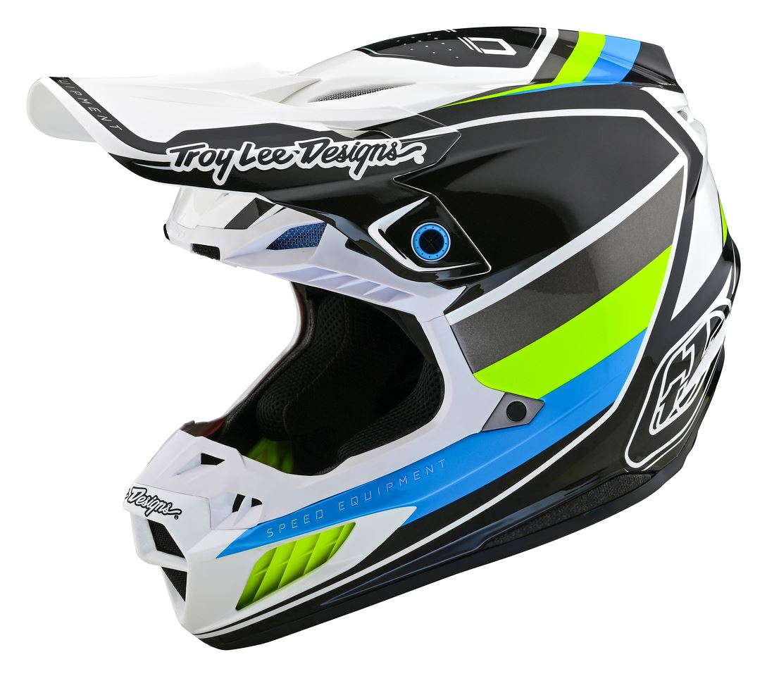 Troy Lee Designs 2025 SE5 Composite Helmet Reverb White Blue
